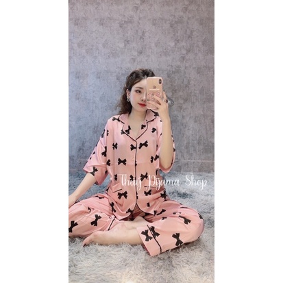 Đồ bộ pijama- Bộ pyjama lụa cổ phối truyền thống cộc tay quần dài - nhiều mẫu mới  ( ảnh thật - video thật)