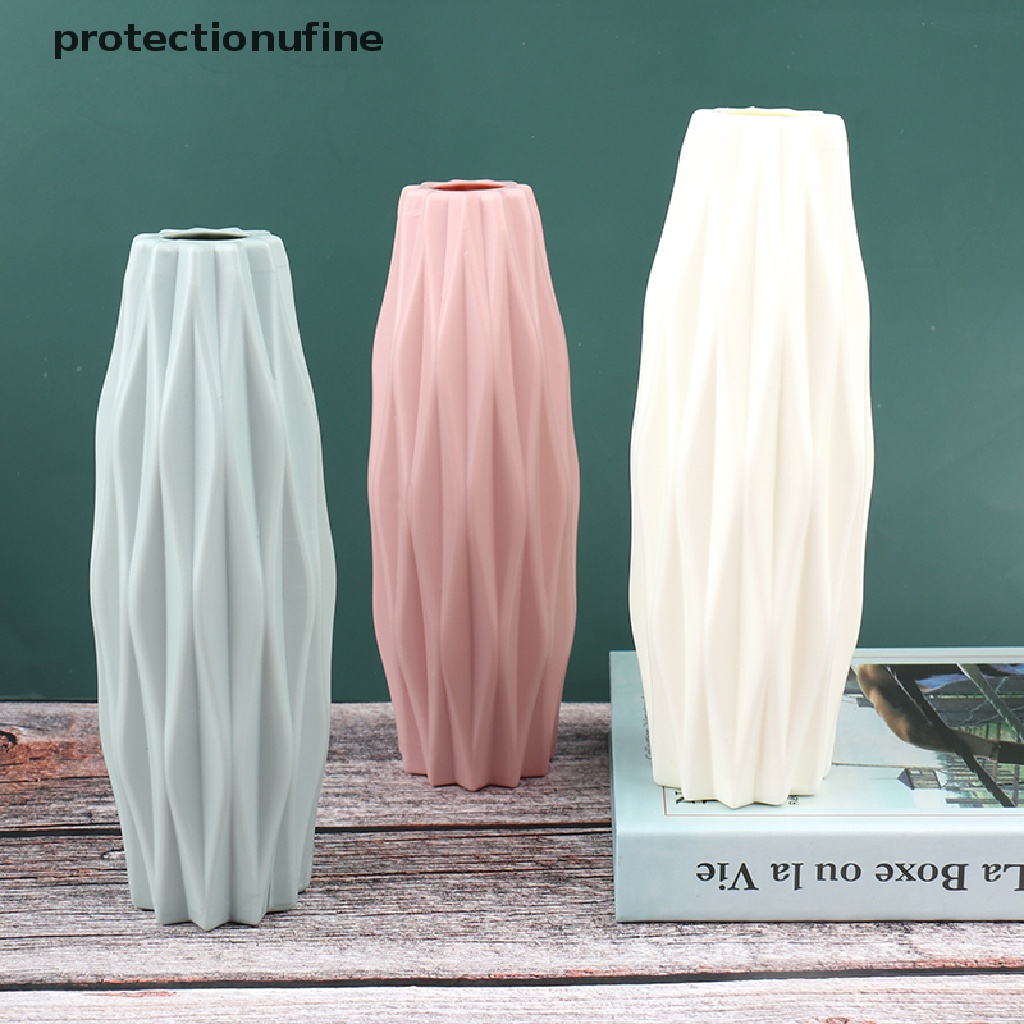 Chậu Hoa Bằng Nhựa Giả Gốm Màu Trắng Dùng Trang Trí Nhà Cửa PR3VN