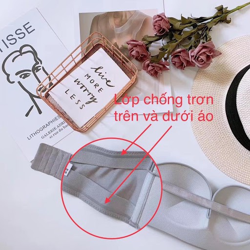 Áo lót không dây nâng ngực bra chống tuột cao cấp