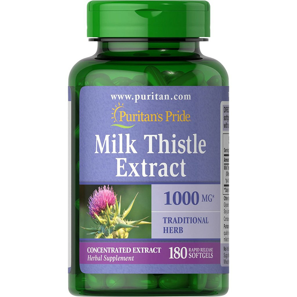 Viên Uống Bổ Gan Puritan's Pride Milk Thistle Extract 1000 mg 180 Viên