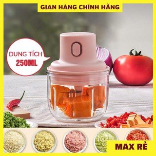 Máy Xay Mini Sạc Điện, Có Cổng Sạc Usb, Xay Hành, Tỏi, Rau Củ Quả