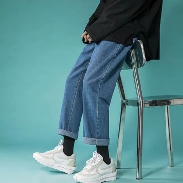 Quần Denim Ống Rộng Màu Sắc Vintage Hàn Quốc Cho Nam | BigBuy360 - bigbuy360.vn
