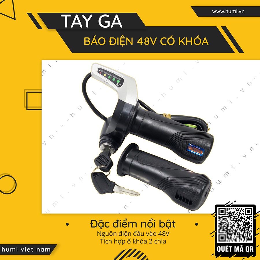 Tay Ga Báo Điện 48V Có Khóa [ RẺ VÔ ĐỊCH]