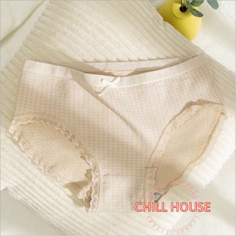 MỚI*ĐƯỢC CHỌN MÀU- Quần lót cotton kẻ nơ 112 kháng khuẩn CHỐNG VIÊM - CHILLHOUSE