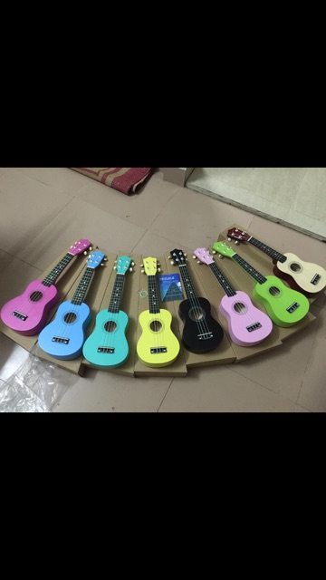 Ukulele đàn guitar mini đa sắc màu tặng hướng dẫn tự học