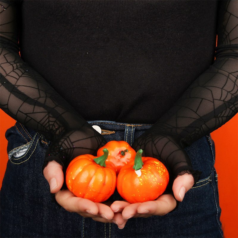 Găng Tay Ren Ngắn Chống Tia UV Họa Tiết Mạng Nhện Thời Trang Quyến Rũ Cho Nữ