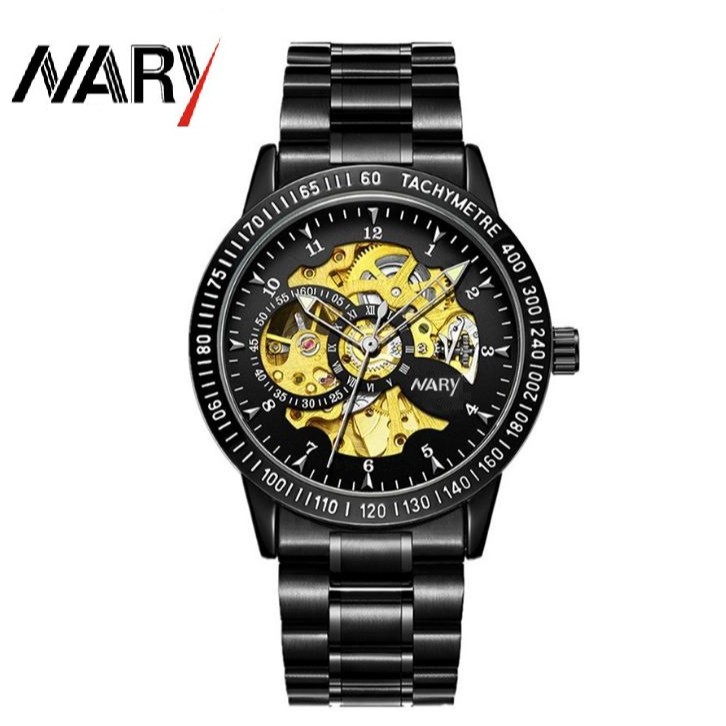 Đồng hồ nam cơ Automatic NARY dây thép không gỉ sang trọng BH 12 tháng - NARY6 FD