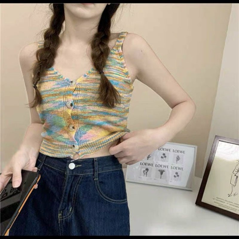 Áo 2 Dây Cổ Chữ V Dáng Croptop Hàng Quảng Châu M275