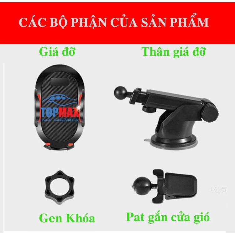 Giá đỡ kẹp điện thoại trên xe hơi, ô tô điều chỉnh 360 độ loại siêu chắc chắn | BigBuy360 - bigbuy360.vn