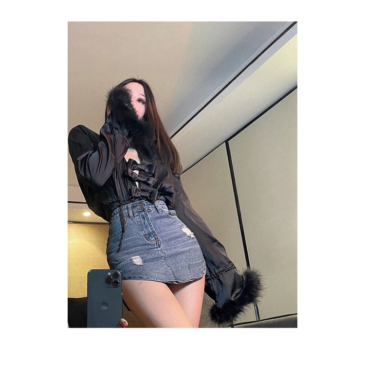 Phong Cách Mùa Thu Mới!F &amp; X Áo Sơ Mi Một Mảnh Tay Dài Cổ Chữ v Ôm Dáng Phong Cách Phương Tây Thời Trang Mùa Thu Quyến Rũ Dành Cho Nữ