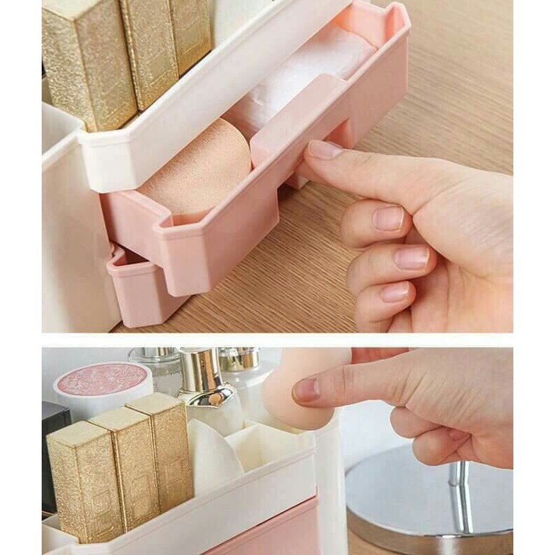 Kệ đựng mỹ phẩm 3 tầng 2 ngăn loại đẹp