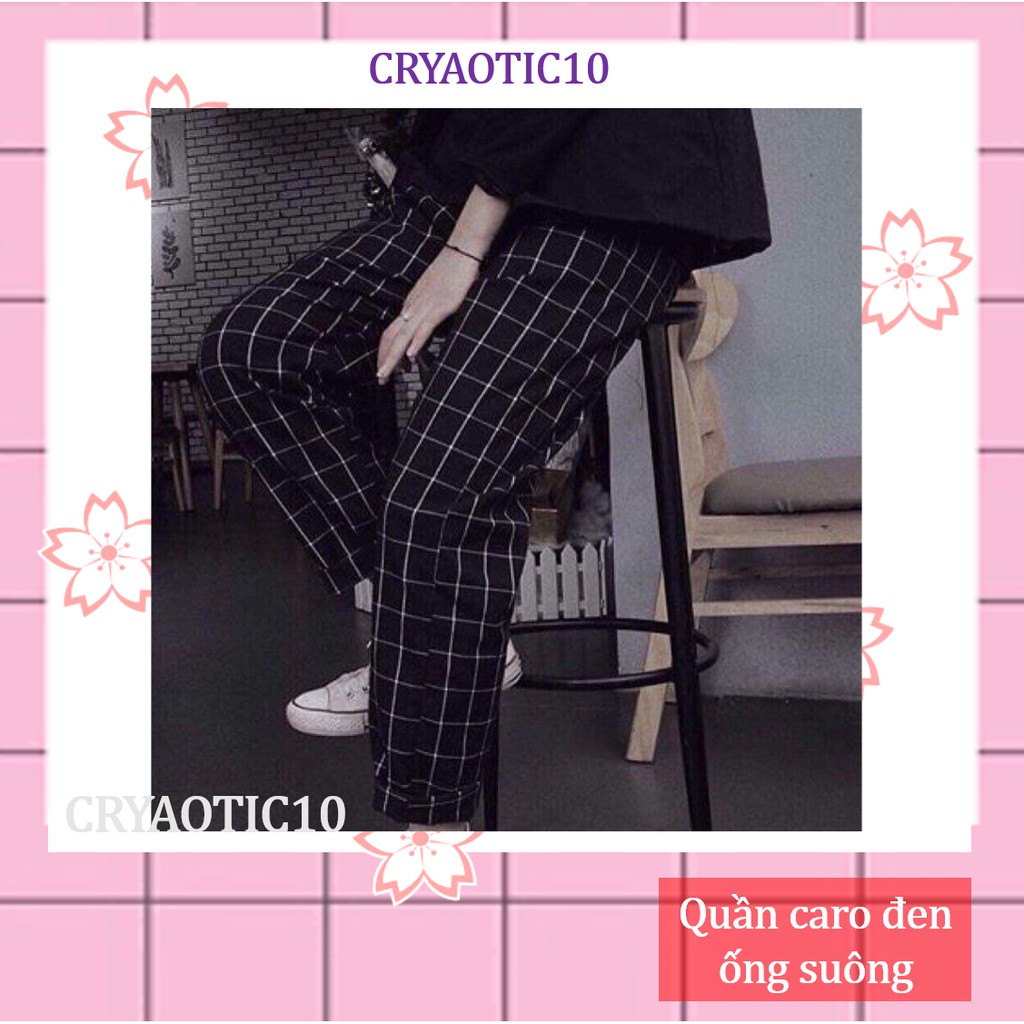 [Kèm video + hình thật] Quần caro đỏ đen Plaid Pant couple unisex