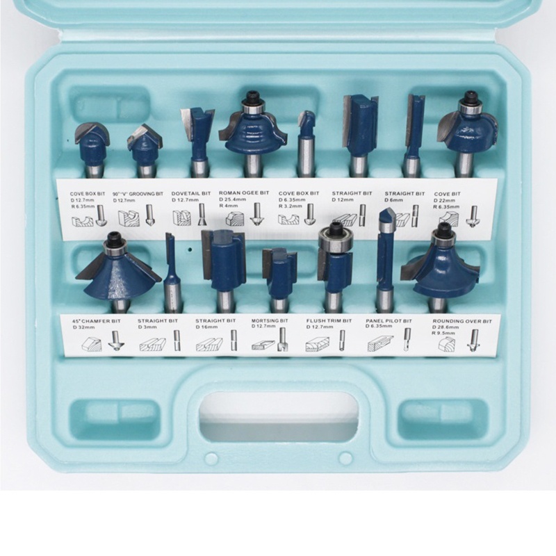 Bộ Mũi Phay Router 1 / 4 Inch Bằng Cacbua Dùng Cho Bảng Mạch Gỗ