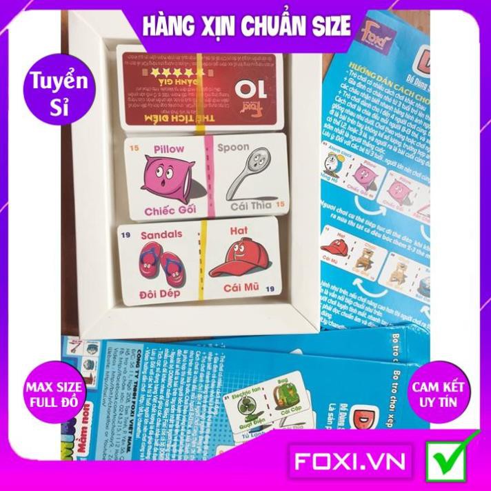 FlashCard-Thẻ Domino Mầm Non Foxi Song Ngữ Anh Việt-Phát huy sự nhanh nhẹn-Đọc và phát âm nhanh-Giúp trẻ tư duy logic