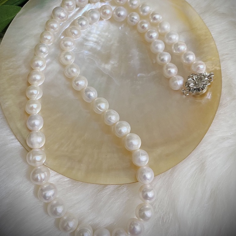 Bộ trang sức trai thật nước tự nhiên 8li mic đá hàng cao cấp