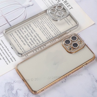 Ốp silcion lưng nhám viền đính đá ip15 pro/ ip15 pro max