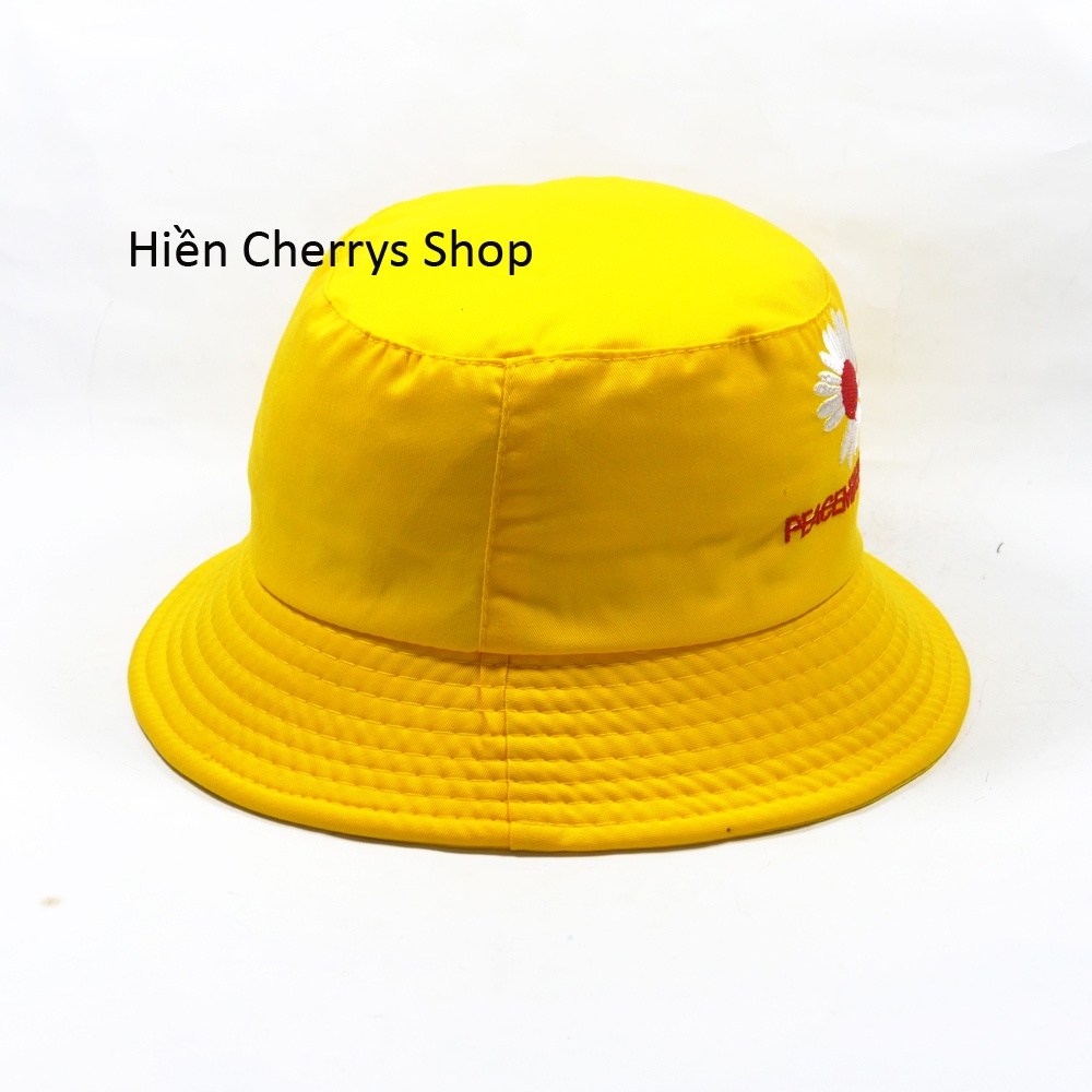 Nón tai bèo Bucket hoa cúc chữ 1 mặt thích hợp cho mọi lứa tuổi và tuổi teen