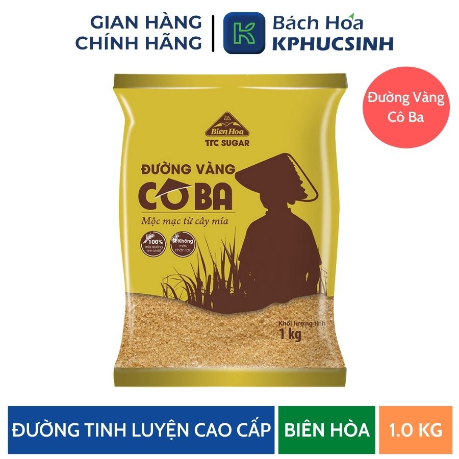 Đường Vàng Cô Ba 1Kg KPHUCSINH - Hàng Chính Hãng