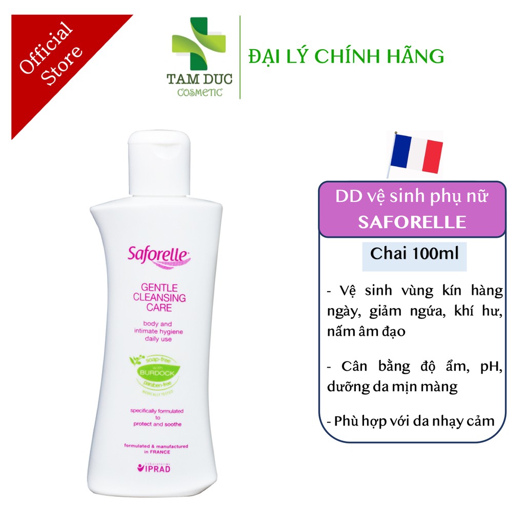 Dung dịch vệ sinh phụ nữ SAFORELLE chăm sóc da nhạy cảm hương dịu nhẹ 100ml - 250ml [saforele / safforelle]