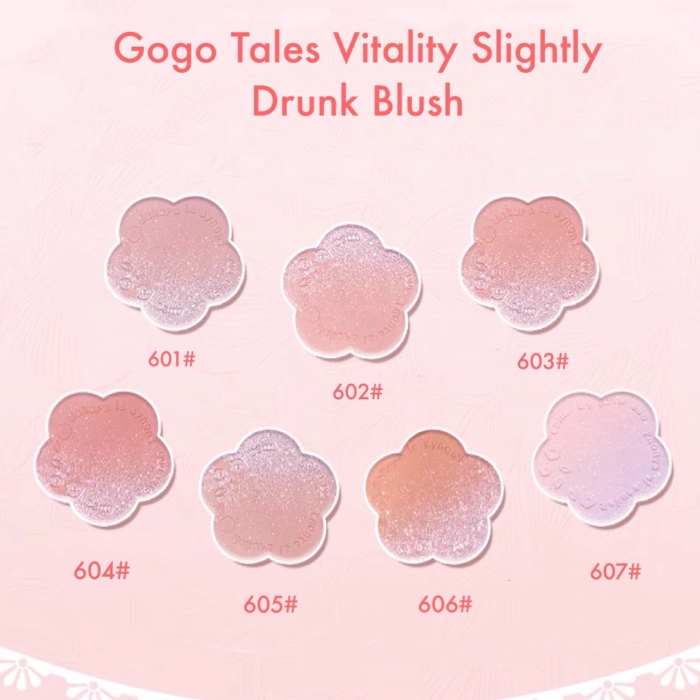 Phấn má GOGO TALES anh đào xinh xắn tự nhiên Vitality Slightly Drunk Blush Gogotales GT376 GOGO100