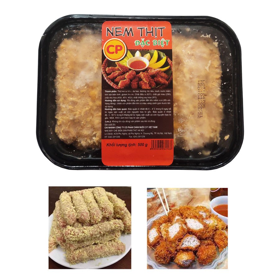 (Giao Nội Thành Hà Nội) Nem Chua Rán CP Hộp 500gr / 24 Chiếc