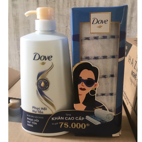 Dầu gội Dove phục hồi hoặc Dove bồng bềnh chai 640g tặng xả tùy đợt hàng