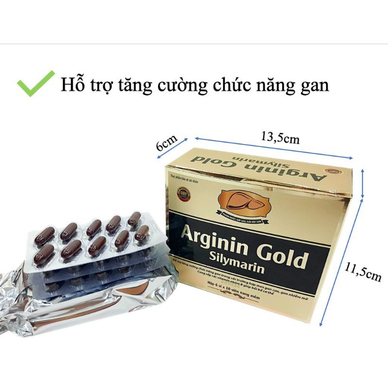 Viên uống ARGININ GOLD SILYMARIN ⚡ CAM KẾT CHÍNH HÃNG ⚡ Viên uống hỗ trợ thải độc gan, thanh nhiệt