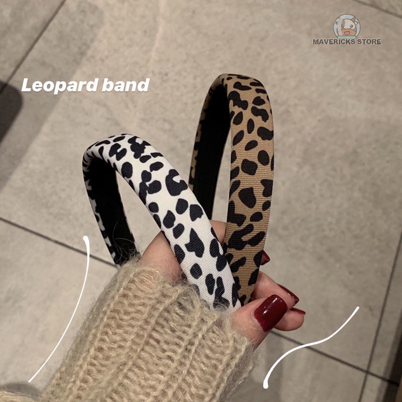 Băng Đô Dây Rút Họa Tiết Da Báo Phong Cách Retro Cho Nữ