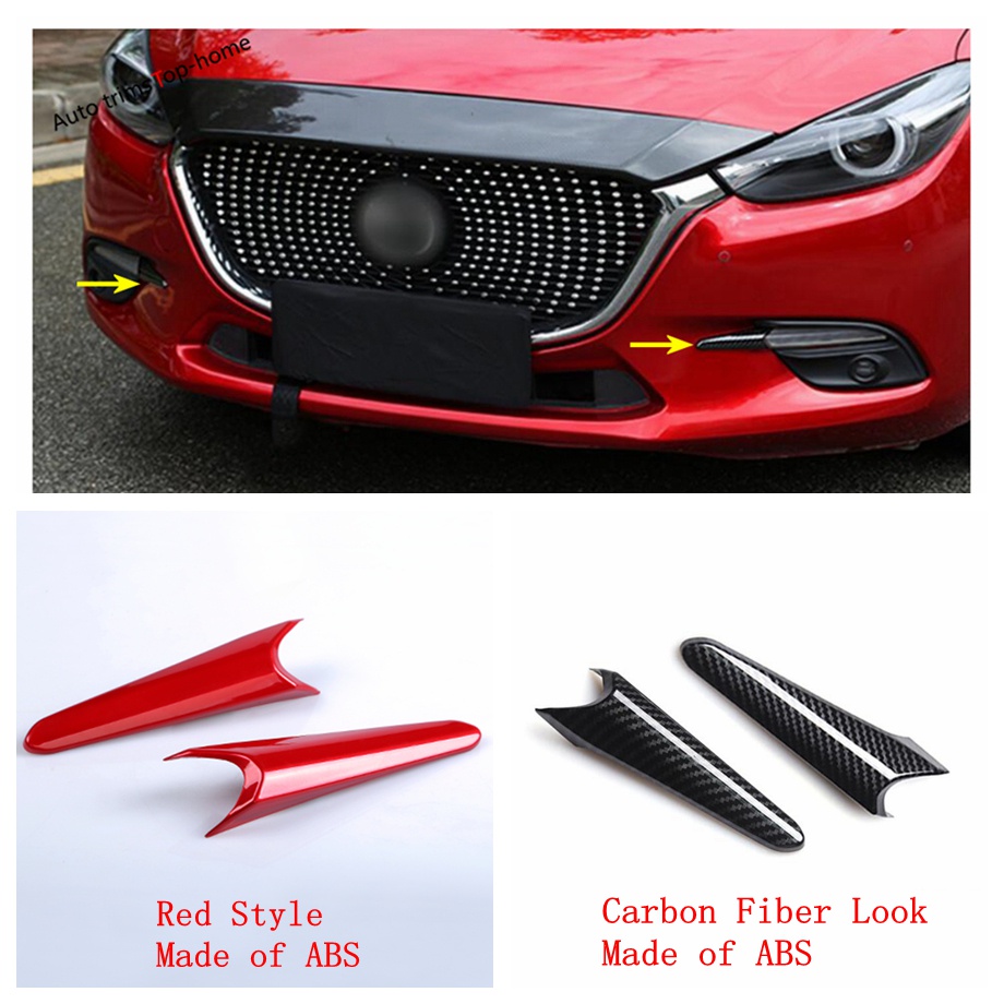 Miếng Dán Đèn Pha Trước Bằng Sợi Carbon Cho Mazda 3 Hatchback Sedan 2017 2018