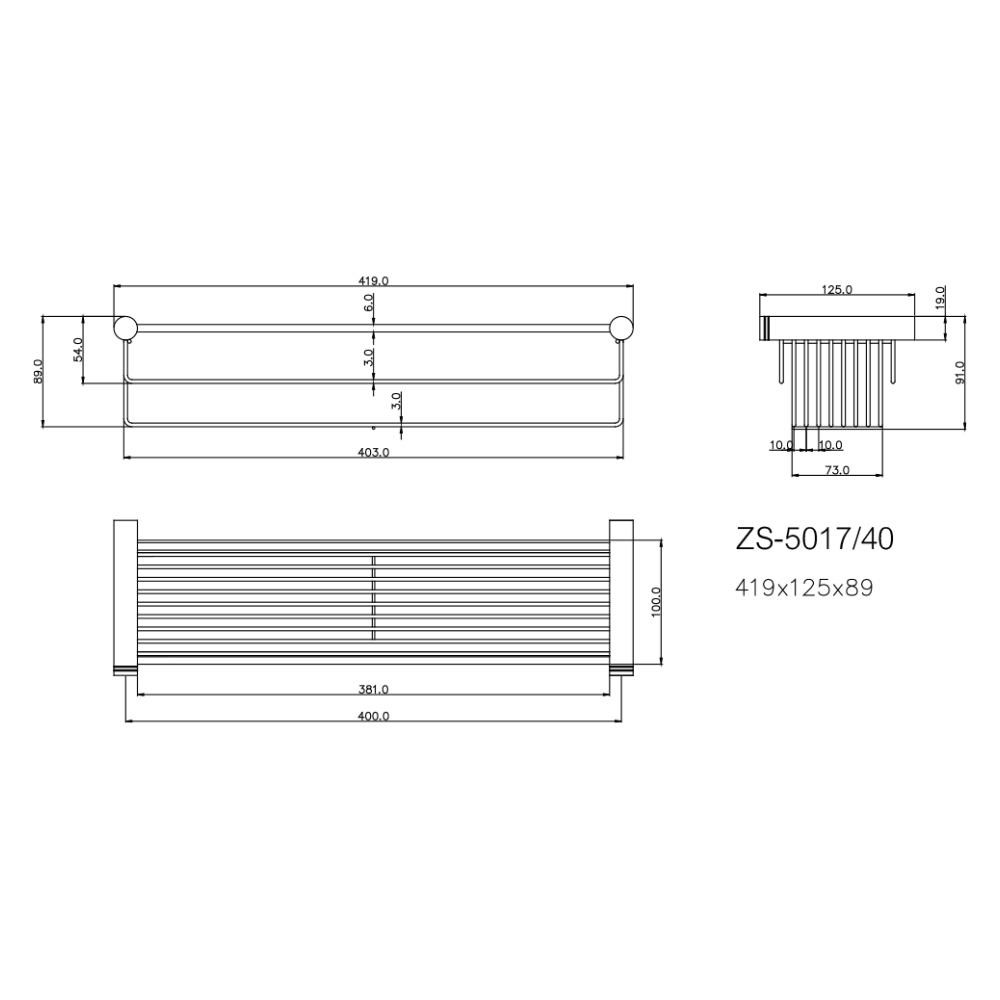 (Hoàn xu 20%) HomeBase WS Kệ treo tường phòng tắm thép không gỉ Inox 304 Thái Lan W40xD13.5xH9.2 CM