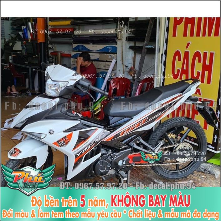 Tem rời Exciter150 Y15 Zr TRắng Cam (B) -1