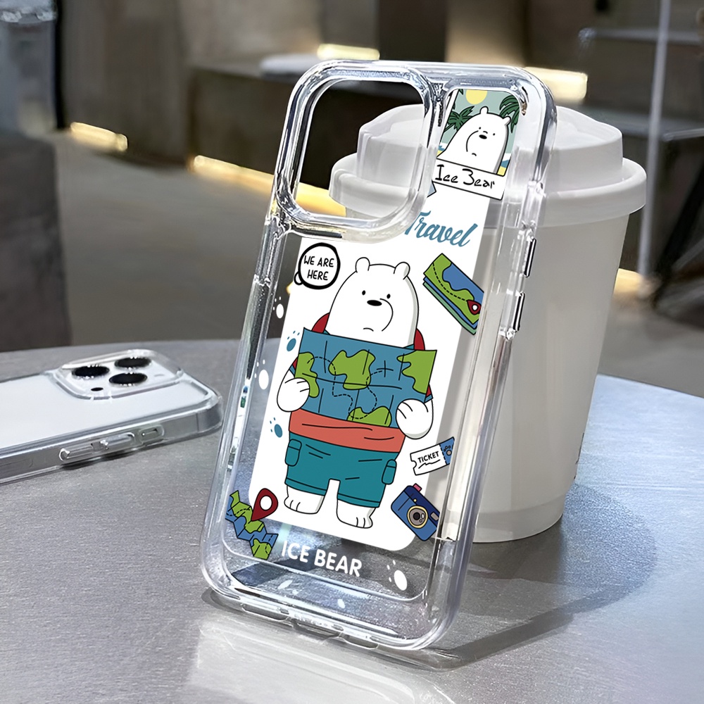 Ốp Điện Thoại Trong Suốt Họa Tiết Gấu Hoạt Hình Cho iphone 14 Pro Max Plus 13 11 12 7Plus X XR XS Max 7 8 SE 2020