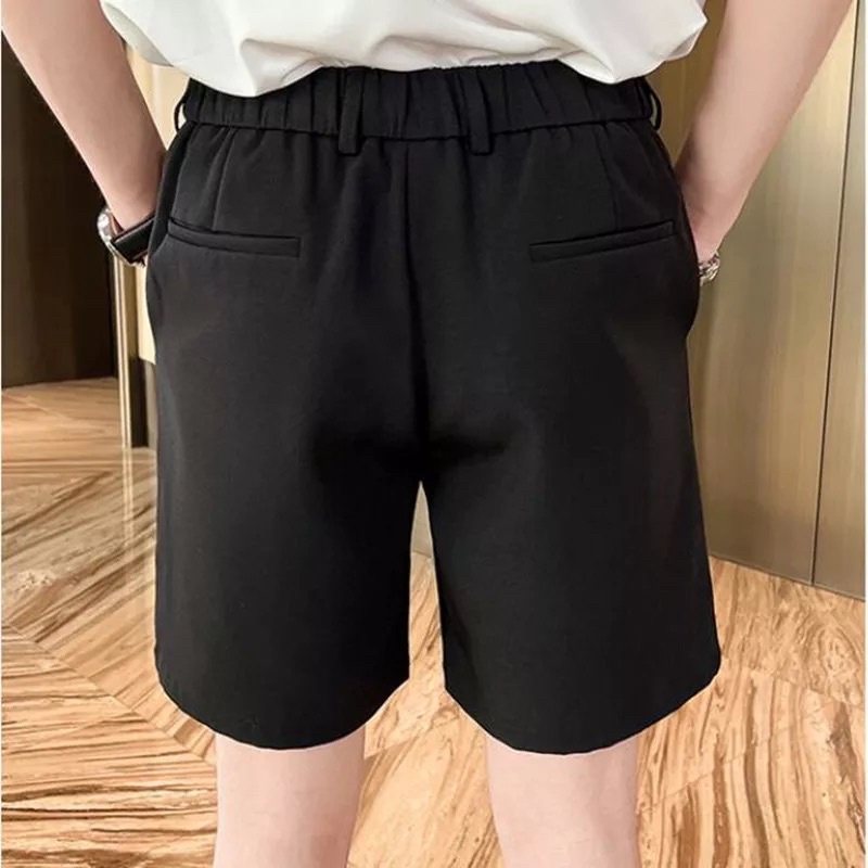 Quần Short Nam Nữ Tây Âu Lưng Thun T-A-N Phong Cách Hàn Quốc QST01 Vải Siêu Đẹp Màu Đen ảnh thật