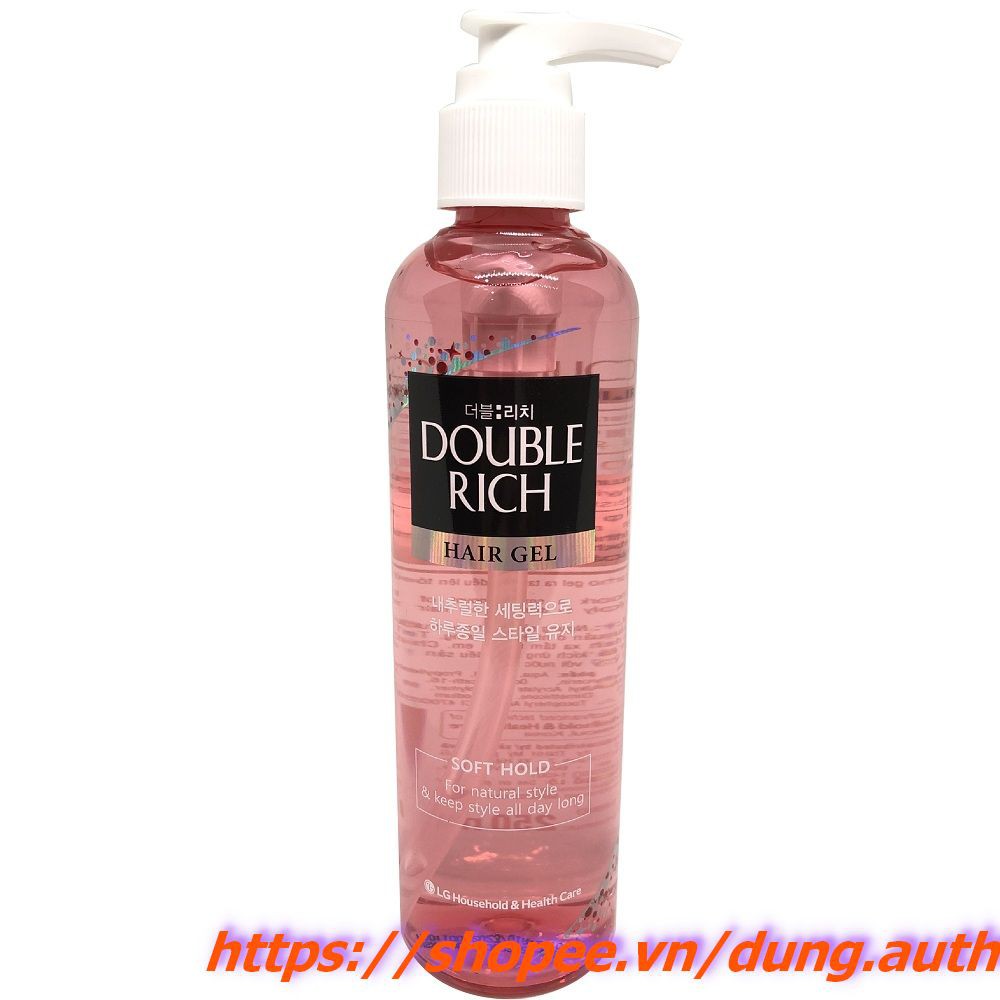 Gel Tạo Kiểu Tóc 250ml Double Rich Hair Gel Sorf Hold Dưỡng Tóc Và Giữ Nếp Tự Nhiên Chính Hãng.