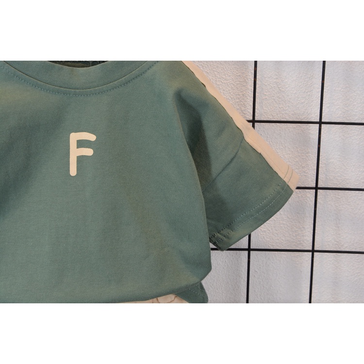 Set Đồ Mùa Hè 2 Món Gồm Áo Thun 100% Cotton + Quần Ngắn Thời Trang Cho Bé Trai