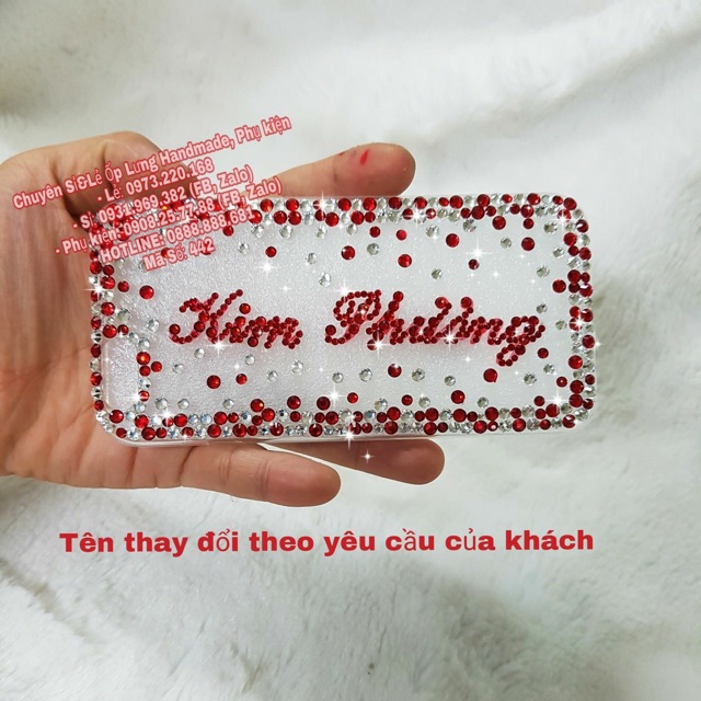 Ốp Lưng Handmade Đính Đá thay đổi tên theo yêu cầu
