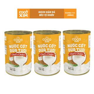 Nước cốt dừa Cocoxim Chefs Choice 400ml combo 3 lon