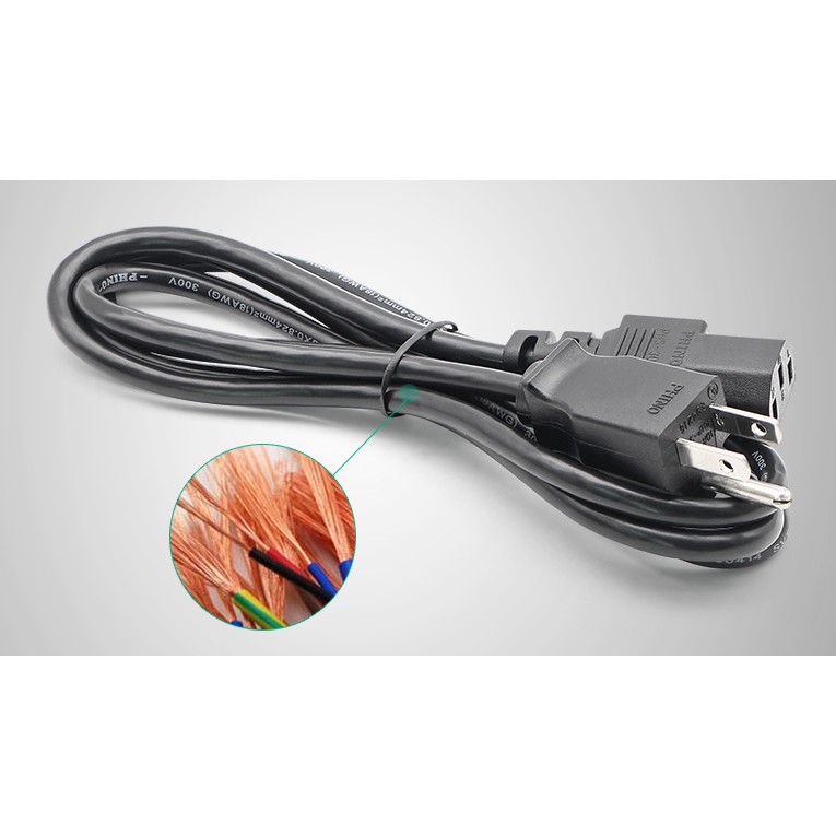 Dây nguồn C13 3 chuẩn US tiết diện 3x0.75mm dài 1,5m