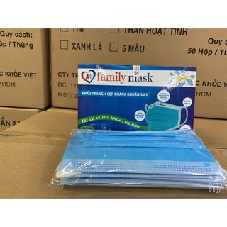 [GIÁ SỈ ] 50 CÁI  KHẨU TRANG Y TẾ 4 LỚP FAMILY MASK KHÁNG KHUẨN ,NGĂN NGỪA BỤI, KHÓI, ĐỘC HẠI