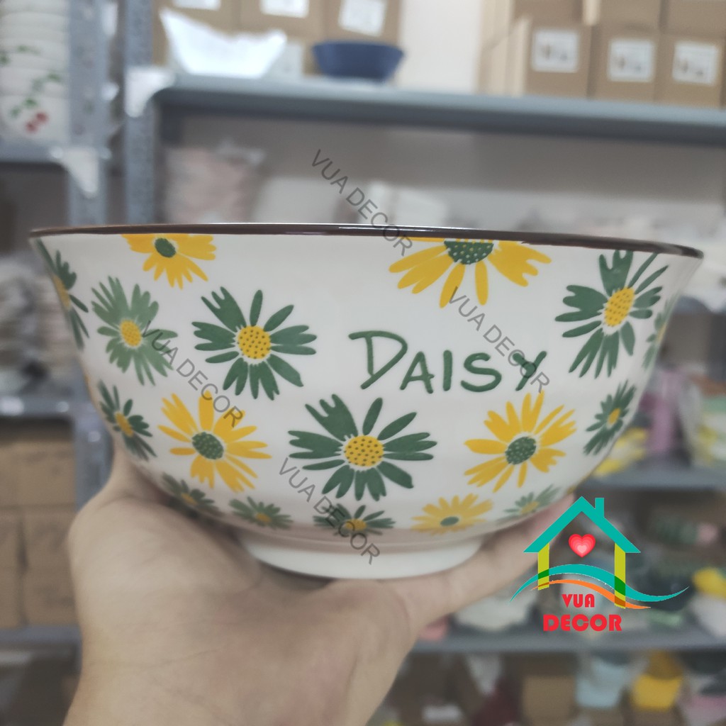 Set Bát Đĩa HOA CÚC Daisy Bát đĩa ăn cơm ăn mì, decor bàn ăn dễ thương B63