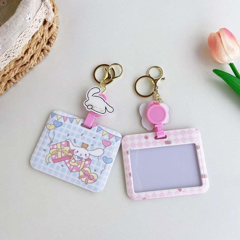 Ví Đựng Thẻ ID / Thẻ Ngân Hàng / Xe Buýt Hình Thỏ Cinnamoroll Hoạt Hình Nhỏ Gọn Có Móc Khóa