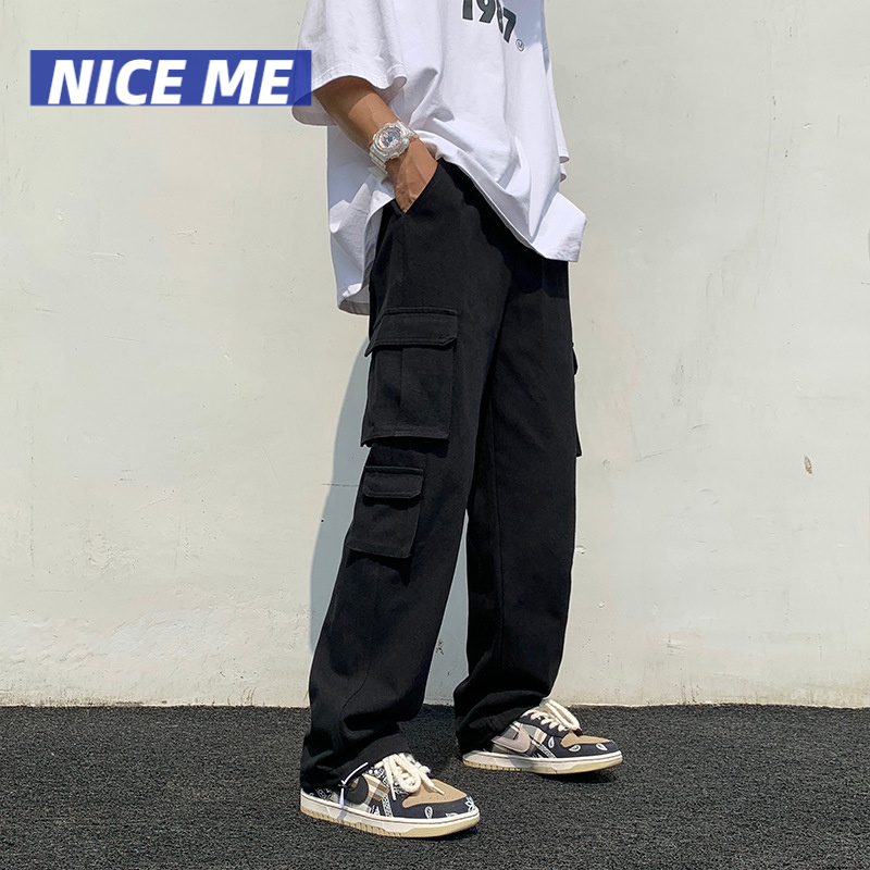 Quần Dài Thể Thao Phối Nhiều Túi Thời Trang Mùa Thu Hàn Quốc 2022 Mới Cho Nam