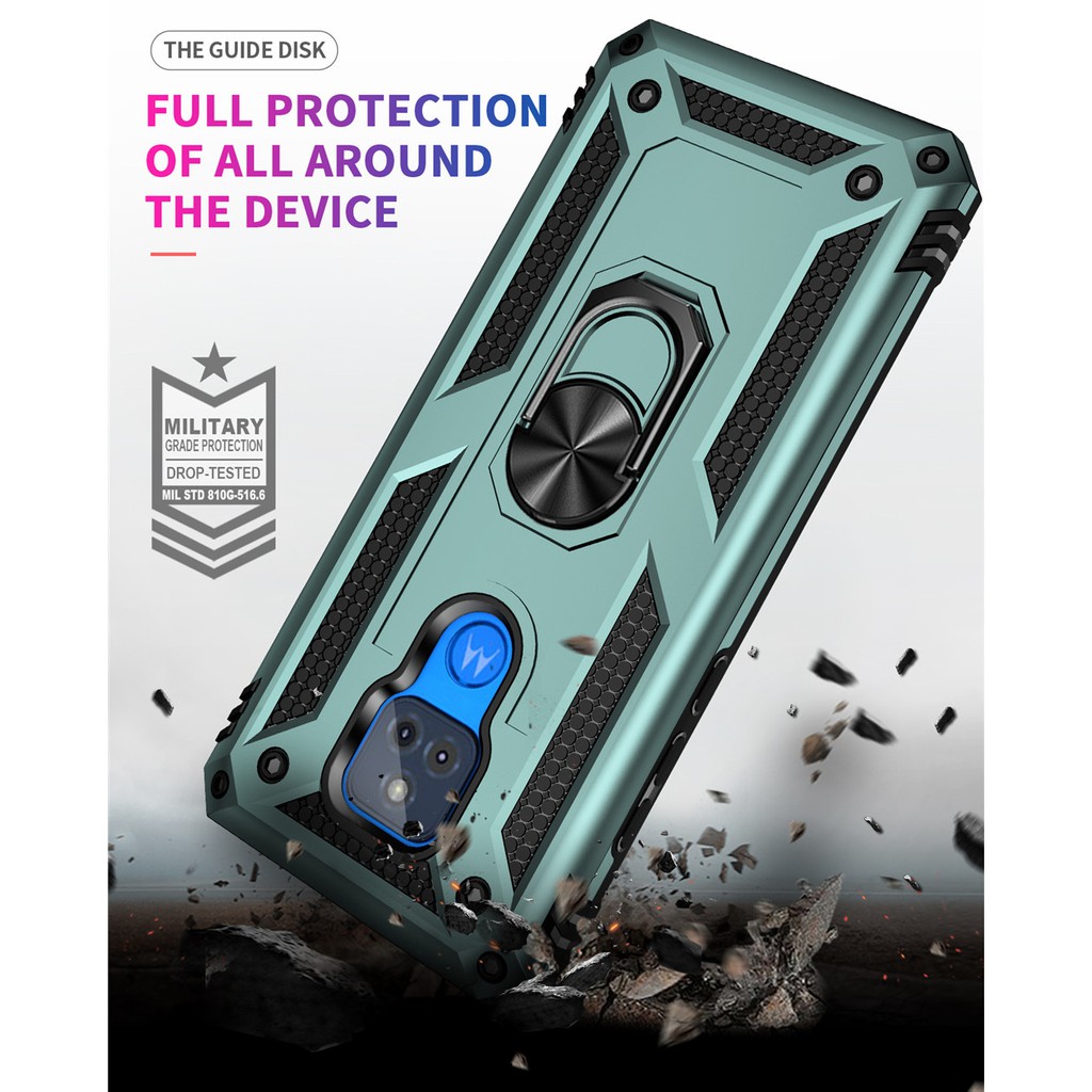 THE GUIDE DISK Colorful Case Motorola G play 2021 Motorola Gplay 2021 Finger Ring Holder Hard PC Phone Case Armor Casing