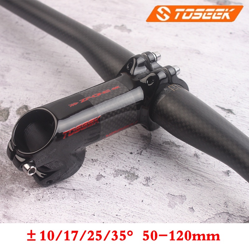 Tay Lái Xe đạp Bằng Carbon Thân Thanh Siêu Nhẹ MTB 31,8mm 10/17/25/35 Độ Mờ / Bóng Với Bộ Phận Xe đạp Expander Top Cap