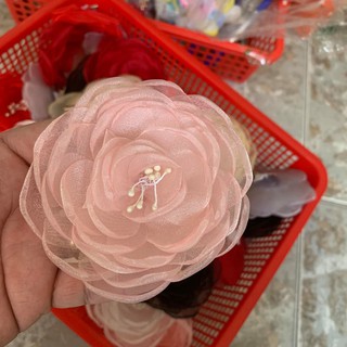 hoa voan đeo cổ màu trắng