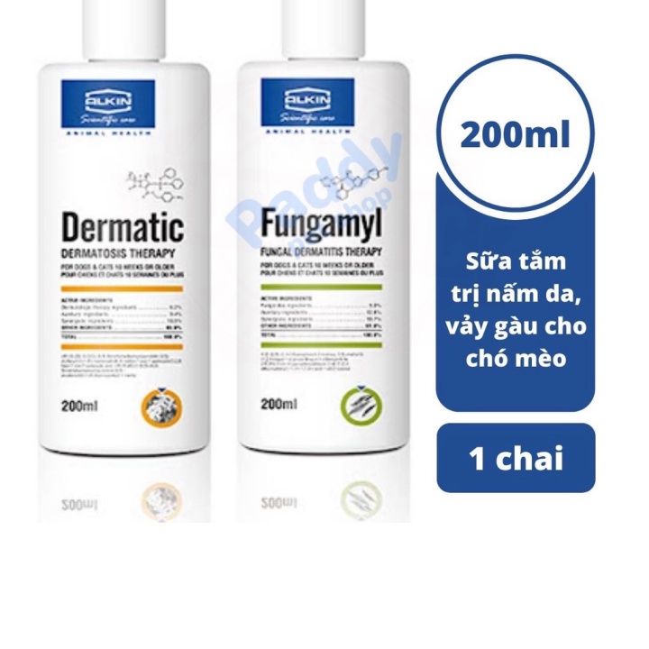 Sữa Tắm Fungamyl & Dermatic Ngừa Nấm Da, Vảy Gàu Cho Chó Mèo