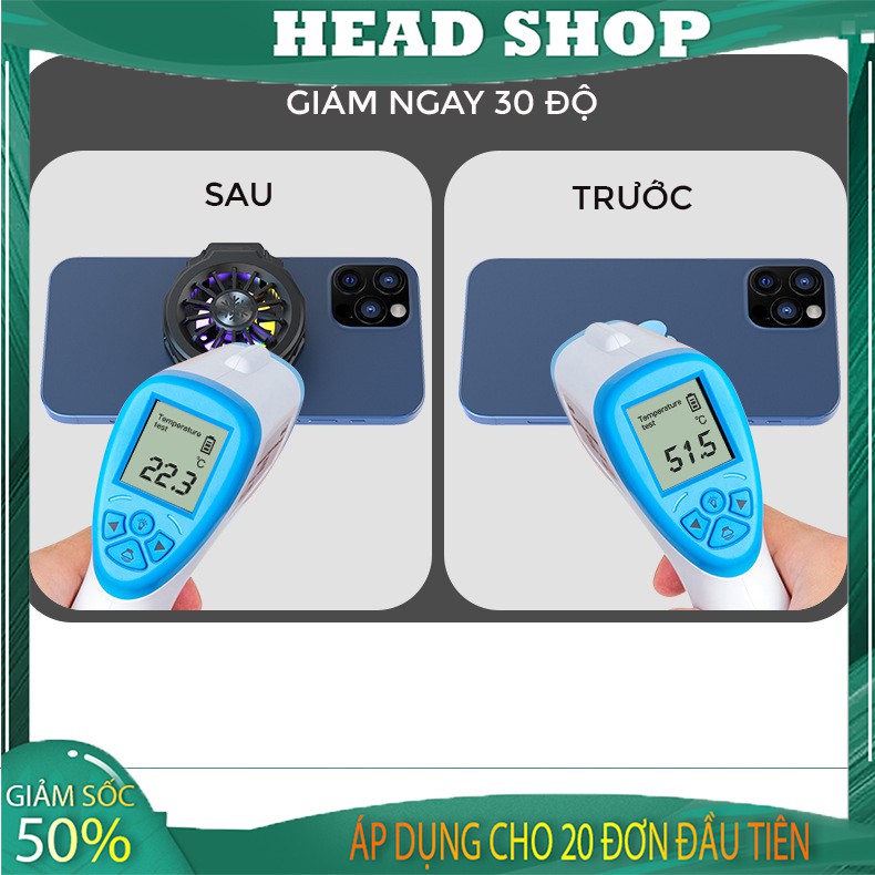 Quạt tản nhiệt điện thoại gaming sò lạnh hút nam châm sạc không dây F10 siêu mát cho điện thoại máy tính bảng HEADSHOP