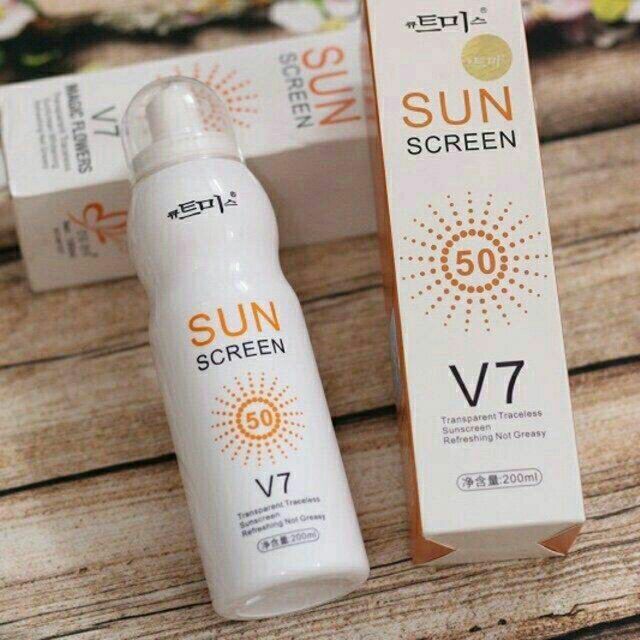 💐  💐 Xịt chống nắng Hàn Quốc SUN & SPRAY Screen V7 Magic Flowers  💐  💐