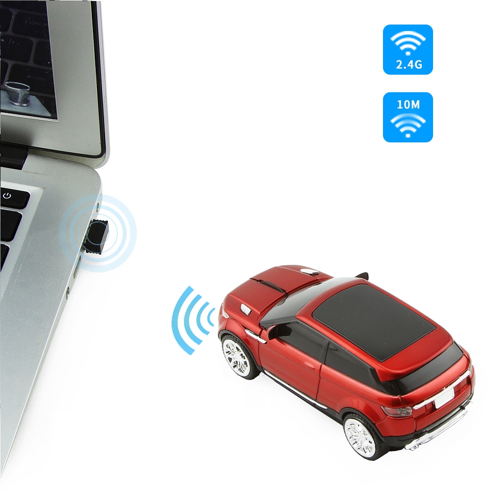 JVZODN  Chuột Quang Không Dây 2.4G Hình Xe Đua / Xe Hơi 3D Độc Đáo Cho PC Laptop