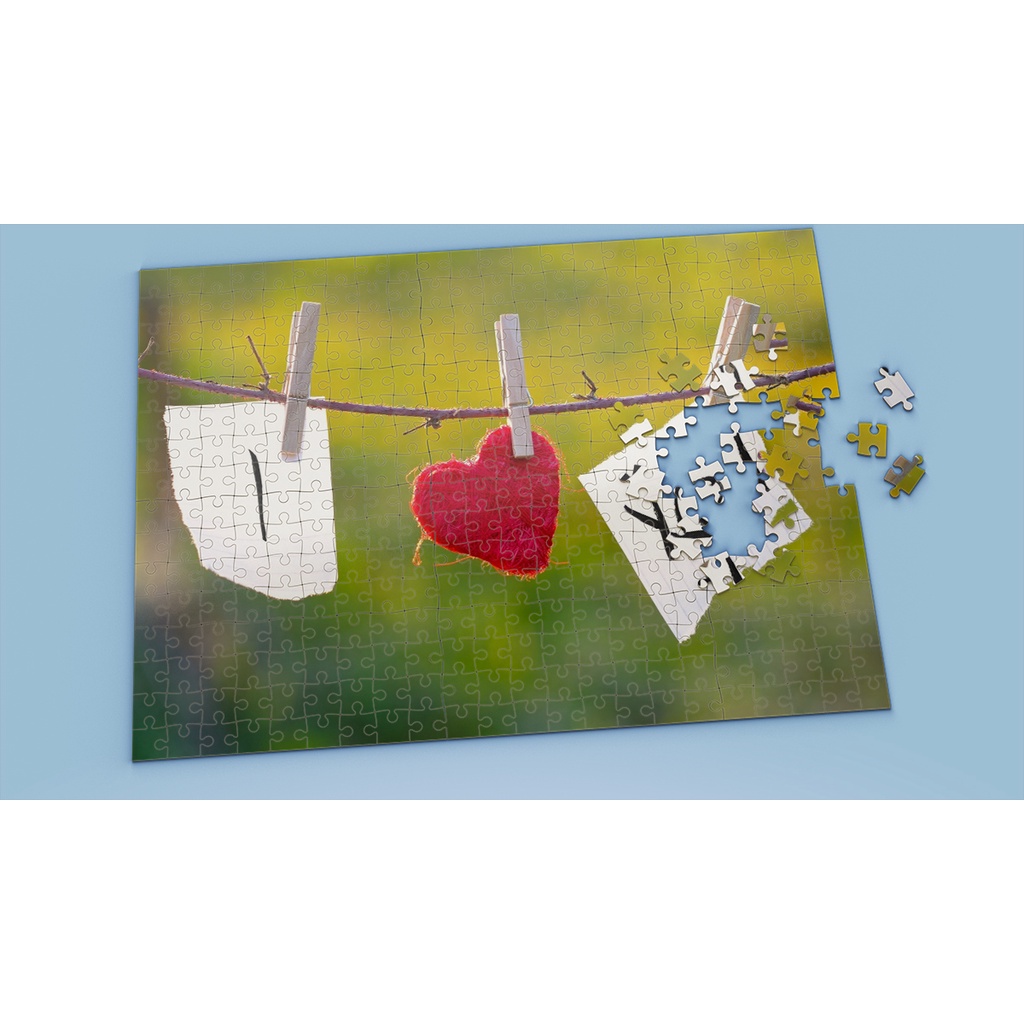 Tranh ghép hình LOVE - Mẫu 1 - Nhận in theo yêu cầu